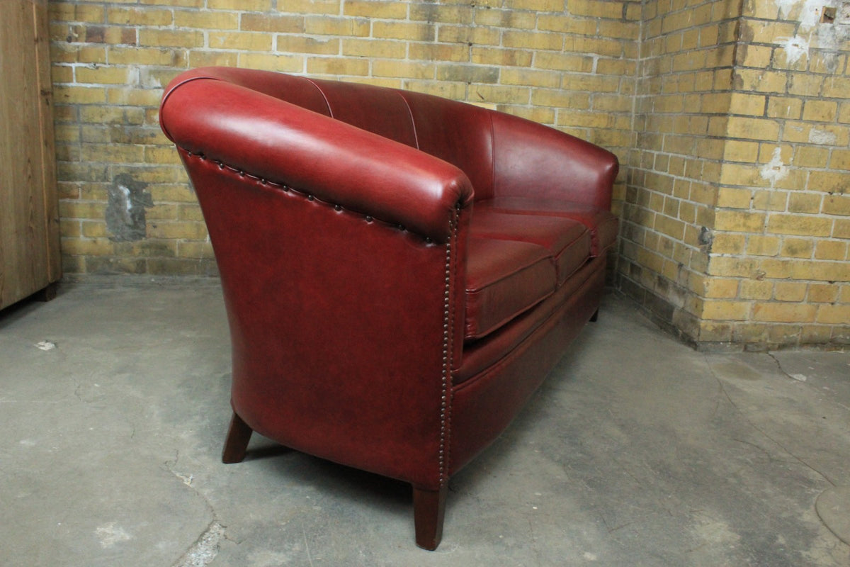 Original Englische Chesterfield Couch Dreisitzer Leder Rot Vintage Clubsofa 1983 | Chesterfield - Bild 10