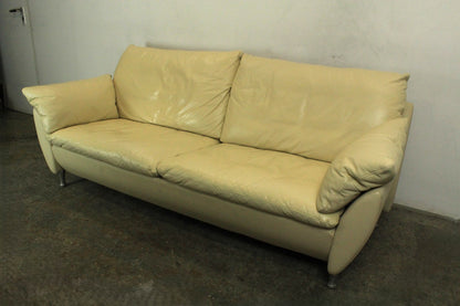 Rolf Benz Sofa Modell 5600 Echtleder Creme Dreisitzer Couch Designer | Rolf Benz - Bild 4