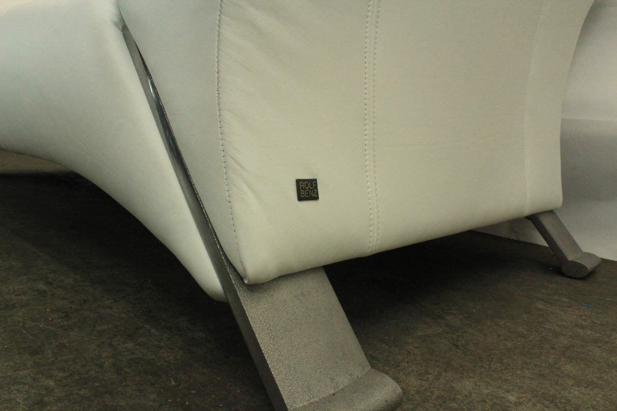 ROLF BENZ 322 | 2,5-SITZER | WEISS LEDER | DESIGNER SOFA | Rolf Benz - Bild 6