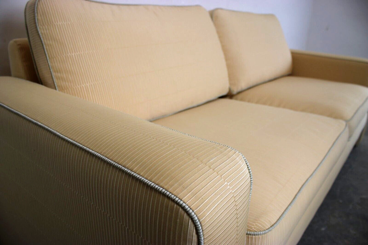 COR Conseta Couch Dreisitzer Hochwertiger Ripp Stoff Gelb Designer Sofa Neubezug | Cor - Bild 6