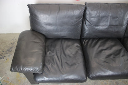 Prächtige Dreisitzer Couch de Sede Daunenkissen Echtleder Schwarz Designer Sofa | De Sede - Bild 7