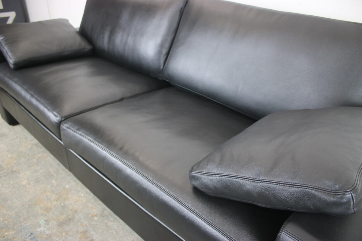 COR Conseta Dreisitzer Couch Designer Echtleder Schwarz Sofa | Cor - Bild 5