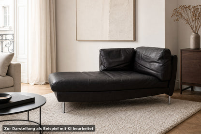Walter Knoll Chaiselongue Schwarz Leder Liege Designer Sofa | Walter Knoll - Bild 1