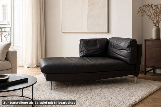 Walter Knoll Chaiselongue Schwarz Leder Liege Designer Sofa | Walter Knoll - Bild 1