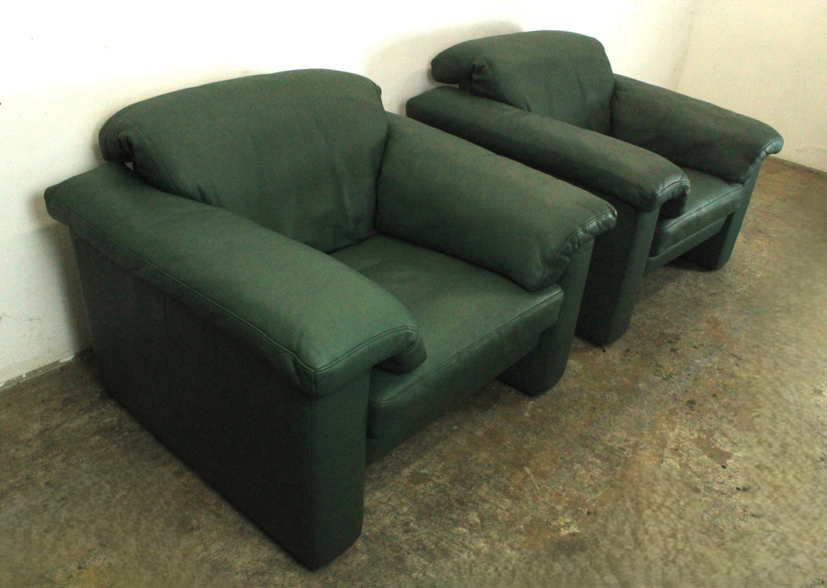 Rolf Benz 4000 Couch Garnitur Dreisitzer Sofa mit 2 Sessel Grün Leder | Rolf Benz - Bild 4