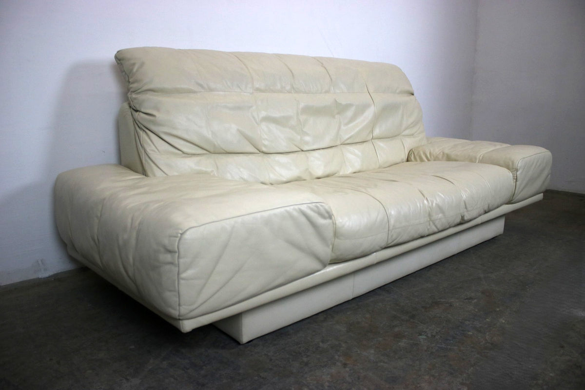 Designer Sofa von Rolf Benz AK Creme Leder Manuelle Funktion Dreisitzer Couch | Rolf Benz - Bild 3