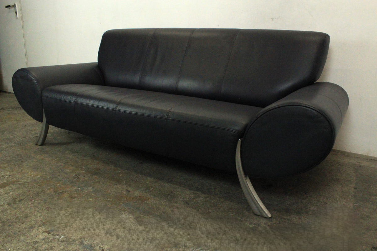 Rolf Benz 545 Designer Couch Dreisitzer Sofa Blau Echtleder | Rolf Benz - Bild 5
