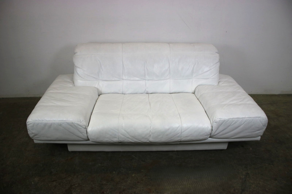 Designer Sofa von Rolf Benz AK Weiß Leder Manuelle Funktion Zweisitzer Couch | Rolf Benz - Bild 2