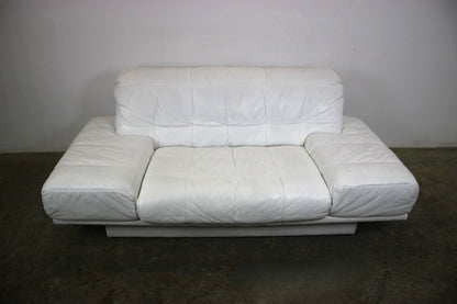 Designer Sofa von Rolf Benz AK Weiß Leder Manuelle Funktion Zweisitzer Couch | Rolf Benz - Bild 2