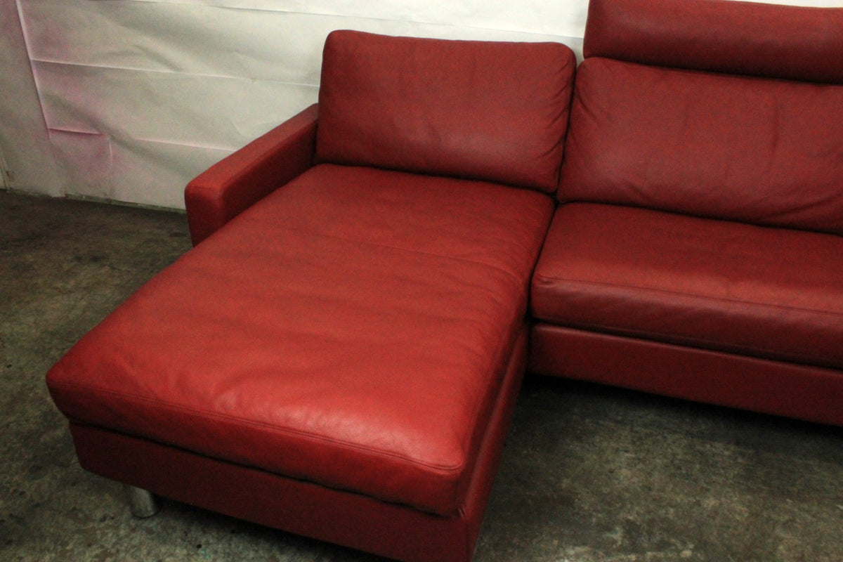 COR CONSETA | 3-SITZER OTTOMANE | ROT LEDER | DESIGNER SOFA | Cor - Bild 10
