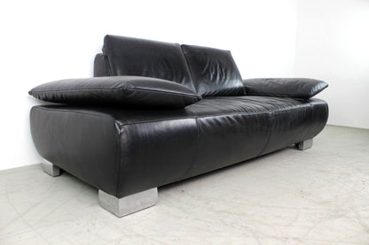 Koinor Echt Leder Couch Zweieinhalbsitzer Sofa Schwarz Relax Funktion Designer | Koinor - Bild 4