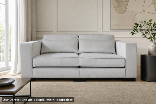 Designer Couch Berlin Handgefertigt Hochwertiges Sofa Creme Stoff Schwere Quali | Handgefertigt - Bild 1
