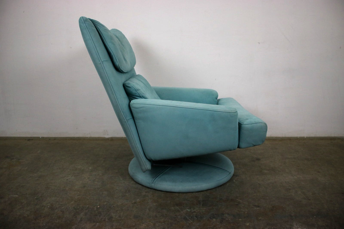 Rolf Benz Drehsessel Einsitzer Sofa Veloursleder Blau Designer Multifunktion | Rolf Benz - Bild 6