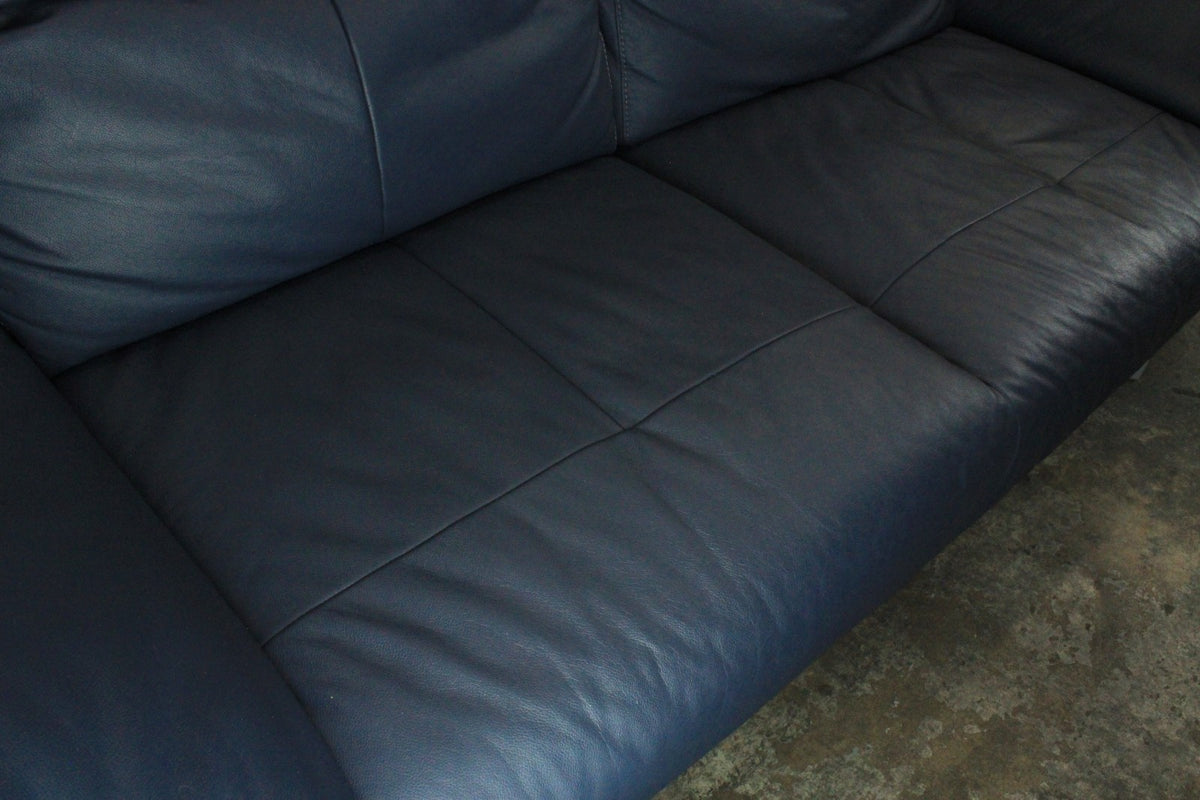 WILLI SCHILLIG LEVI | ELEKTRISCH | 2-SITZER | BLAU LEDER | DESIGNER SOFA | W Schillig - Bild 7