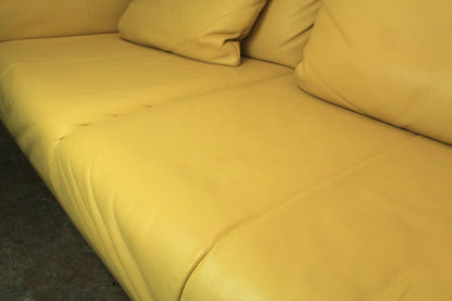 Rolf Benz 510 Couch Dreisitzer Echtleder Gelb Designer Sofa Manuelle Funktion | Rolf Benz - Bild 8