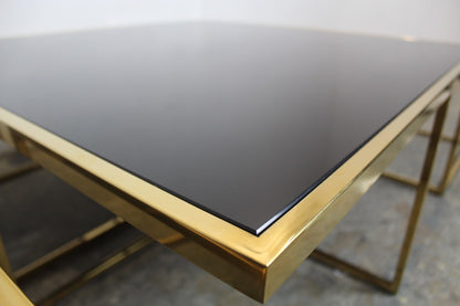 Eleganter Titanium - Glas - Couchtisch Mit 4 Ausziehbaren Besitelltischen | Handarbeit - Bild 10
