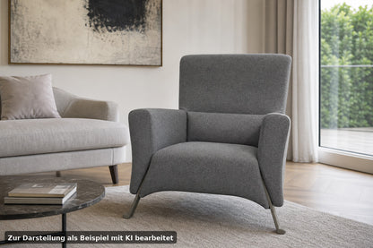 Rolf Benz 322 Sessel Dreisitzer Designer Einsitzer Sofa Uni-Stoff Grau Neubezug | Rolf Benz - Bild 1
