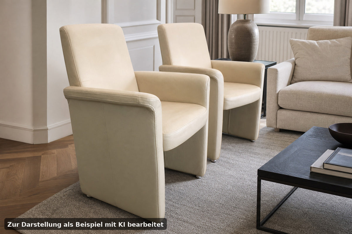 Wunderschöne Designer Sessel von Musterring Echt Leder Beige Funktion | Musterring - Bild 1