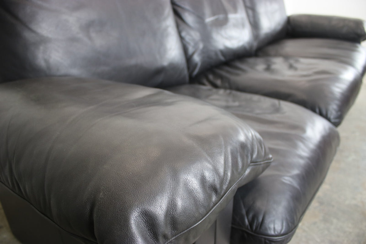 Prächtige Dreisitzer Couch de Sede Daunenkissen Echtleder Schwarz Designer Sofa | De Sede - Bild 8