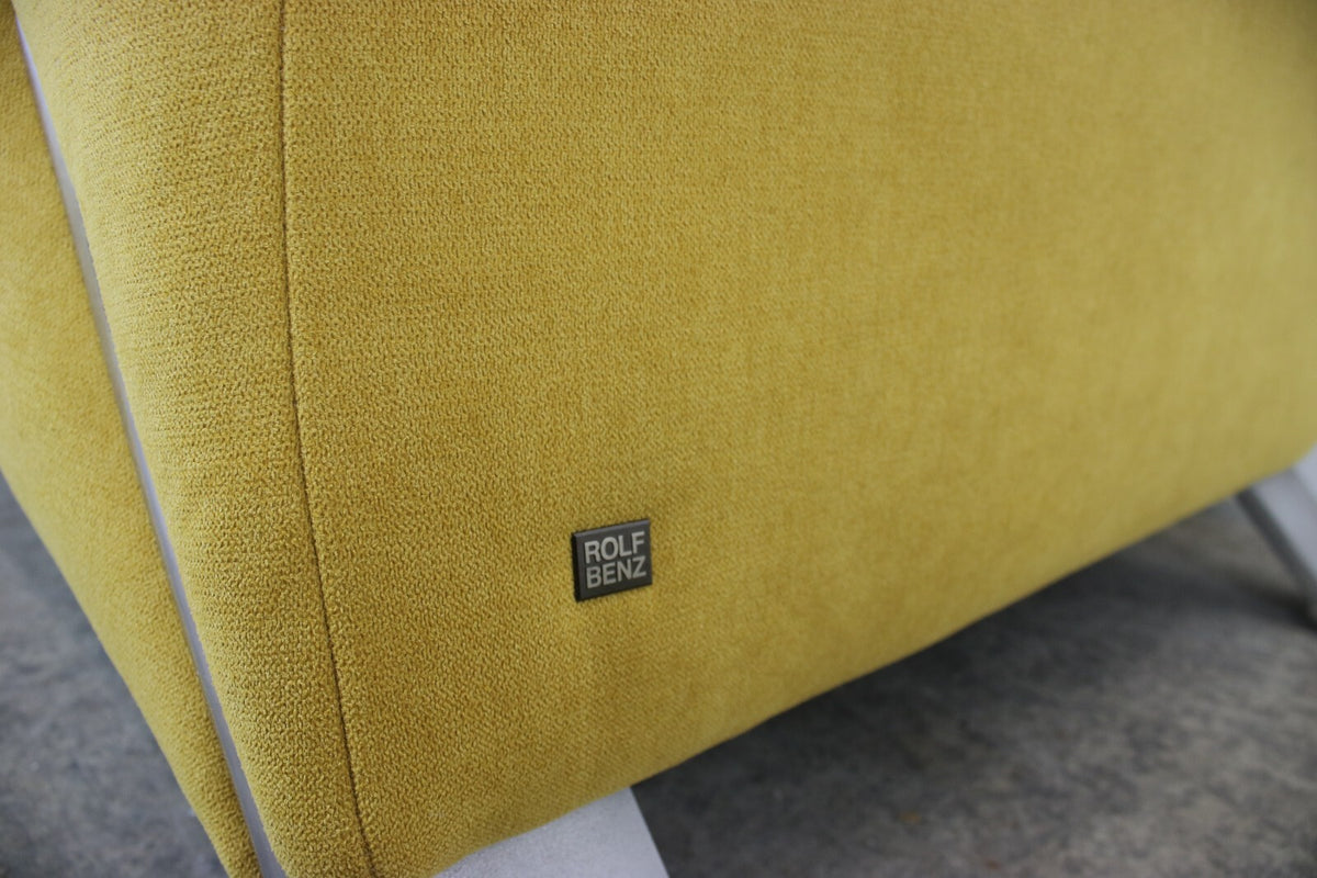 Rolf Benz 322 Clubsofa–Dreisitzer Designer Couch Neu Bezogen in Strahlendem Gelb | Rolf Benz - Bild 6