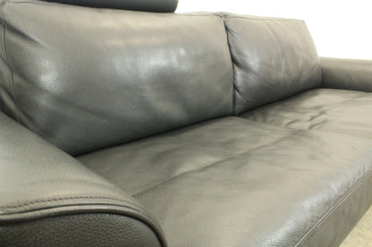 Walter Knoll Couch 3-Sitzer Designer Daunen Leder Sofa Schwarz Mit Kopfstütze | Walter Knoll - Bild 6