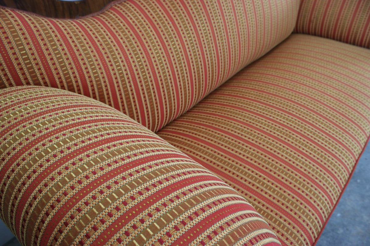 Biedermeier Couch Dreisitzer Nussbaum Streifen Stoff Sofa Antik 1850 Neubezug | Biedermeier - Bild 7