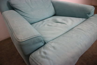 Rolf Benz Drehsessel Einsitzer Sofa Veloursleder Blau Designer Multifunktion | Rolf Benz - Bild 4
