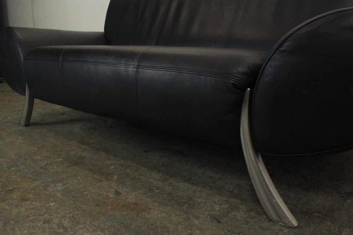 Rolf Benz 545 Designer Couch Zweisitzer Sofa Blau Echtleder | Rolf Benz - Bild 8