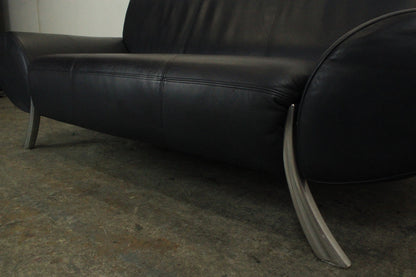Rolf Benz 545 Designer Couch Zweisitzer Sofa Blau Echtleder | Rolf Benz - Bild 8