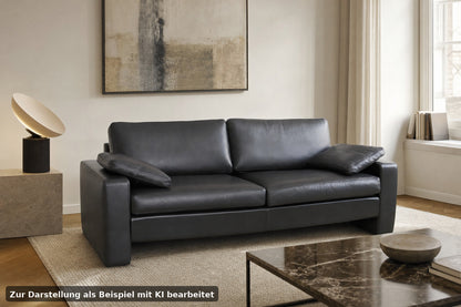 COR Conseta Dreisitzer Couch Designer Echtleder Schwarz Sofa | Cor - Bild 1
