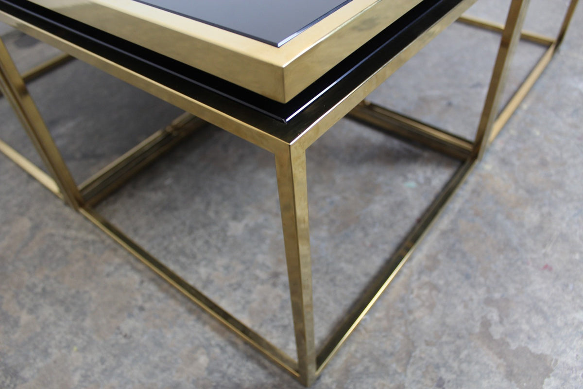 Eleganter Titanium - Glas - Couchtisch Mit 4 Ausziehbaren Besitelltischen | Handarbeit - Bild 5
