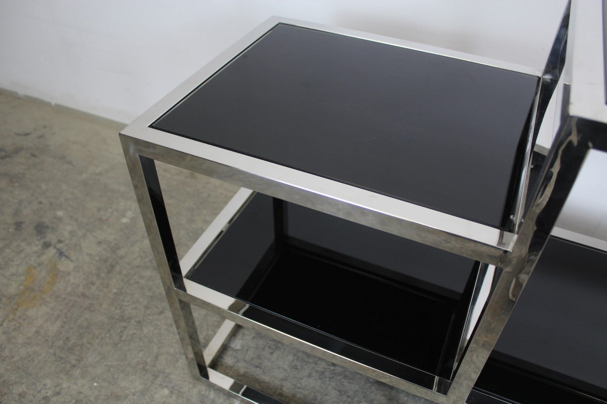 Elegantes Titanium Glasregal Sideboard Bücherregal Mit 6 Schwarzen Glasablagen | Reinstein Möbel - Bild 6