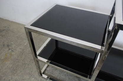 Elegantes Titanium Glasregal Sideboard Bücherregal Mit 6 Schwarzen Glasablagen | Reinstein Möbel - Bild 6