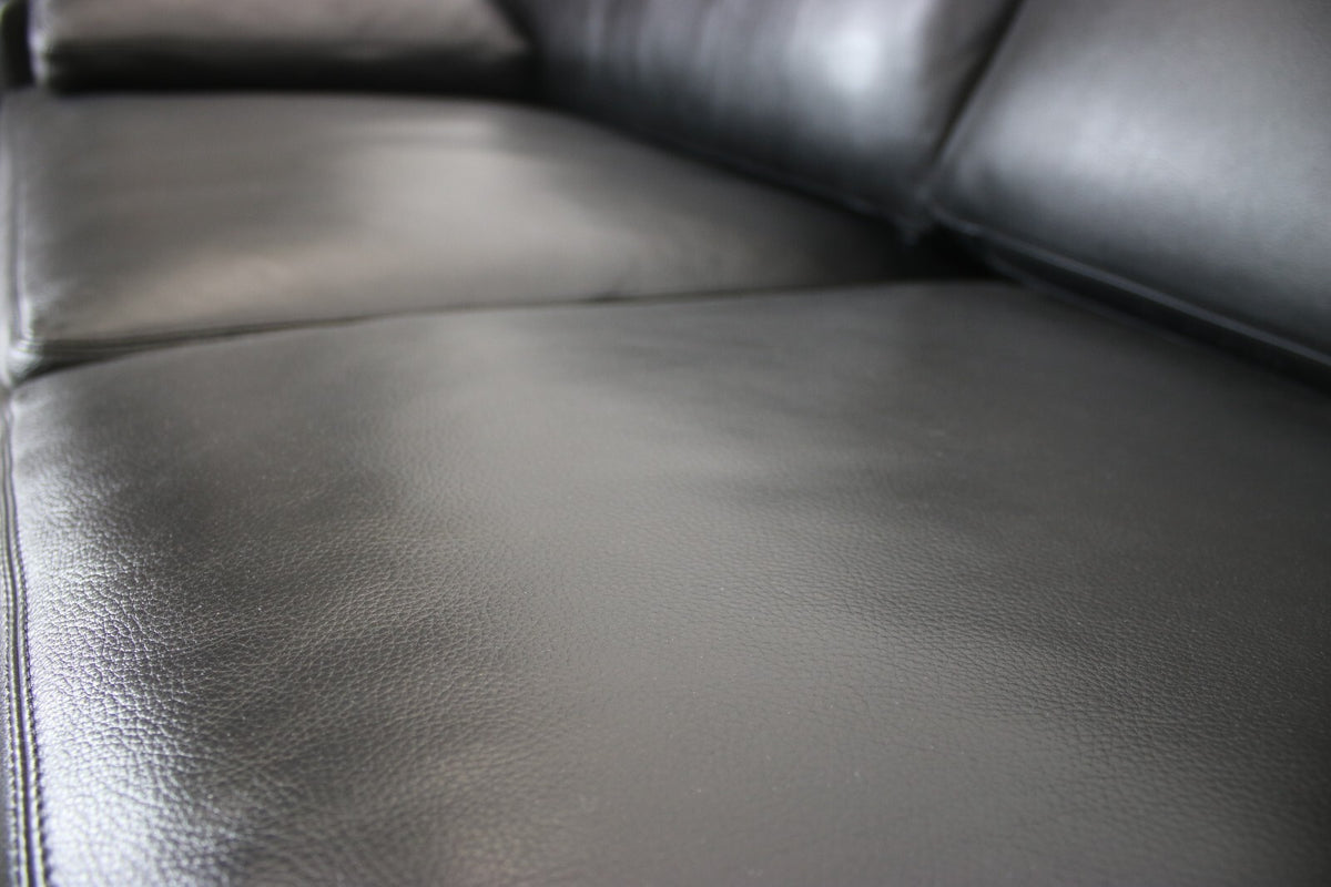 COR Conseta Dreisitzer Couch Designer Echtleder Schwarz Sofa | Cor - Bild 7