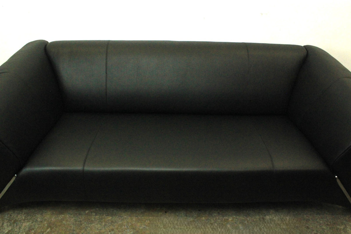 Rolf Benz 322 Club Sofa Dreisitzer Designer Couch Echtleder Jet Black | Rolf Benz - Bild 6