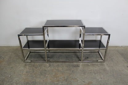 Elegantes Titanium Glasregal Sideboard Bücherregal Mit 6 Schwarzen Glasablagen | Reinstein Möbel - Bild 2