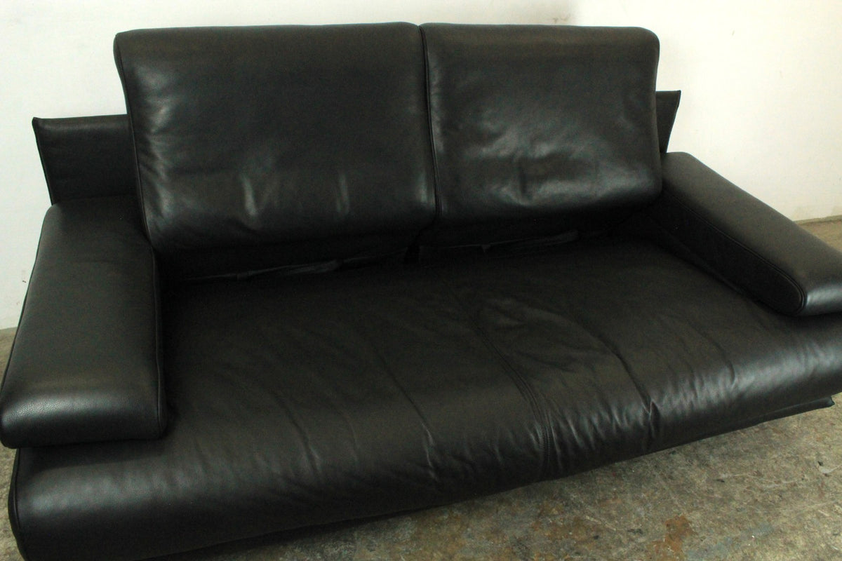 Rolf Benz Modell 6500 Zweisitzer Leder Schwarz Manuelle Funktion Designklassiker | Rolf Benz - Bild 9