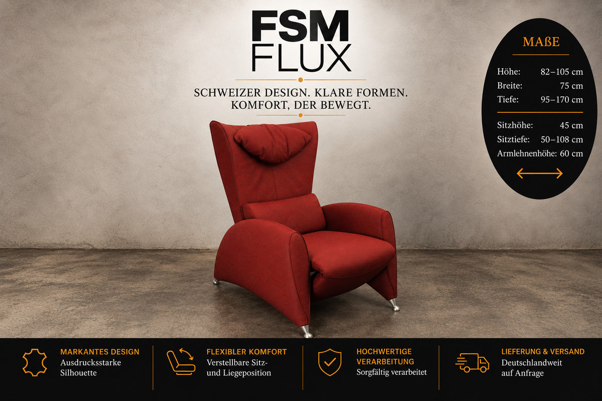 FSM FUX | SESSEL MIT FUNKTION | LEDER ROT | DESIGNER SESSEL | FSM - Bild 2