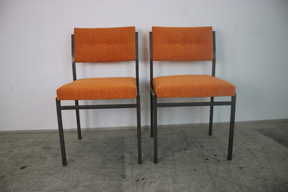 Arnold Stuhl Vintage Chesterfield Orange – 4er Set, neu gepolstert