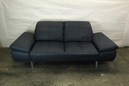 WILLI SCHILLIG LEVI | ELEKTRISCH | 2-SITZER | BLAU LEDER | DESIGNER SOFA | W Schillig - Bild 3