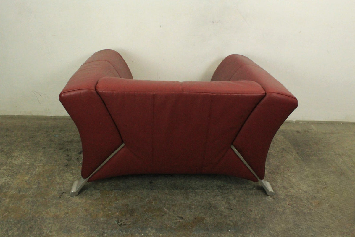 2 X Rolf Benz 322 Club Sessel Einsitzer Designer Sofa Echtleder Rot | Rolf Benz - Bild 10