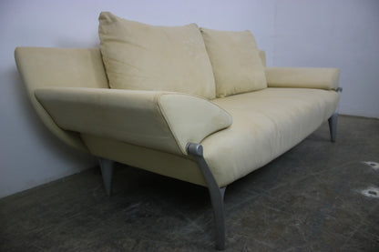 Rolf Benz Modell1600 Couch Gelb Veloursleder Dreisitzer Funktion Sofa | Rolf Benz - Bild 5