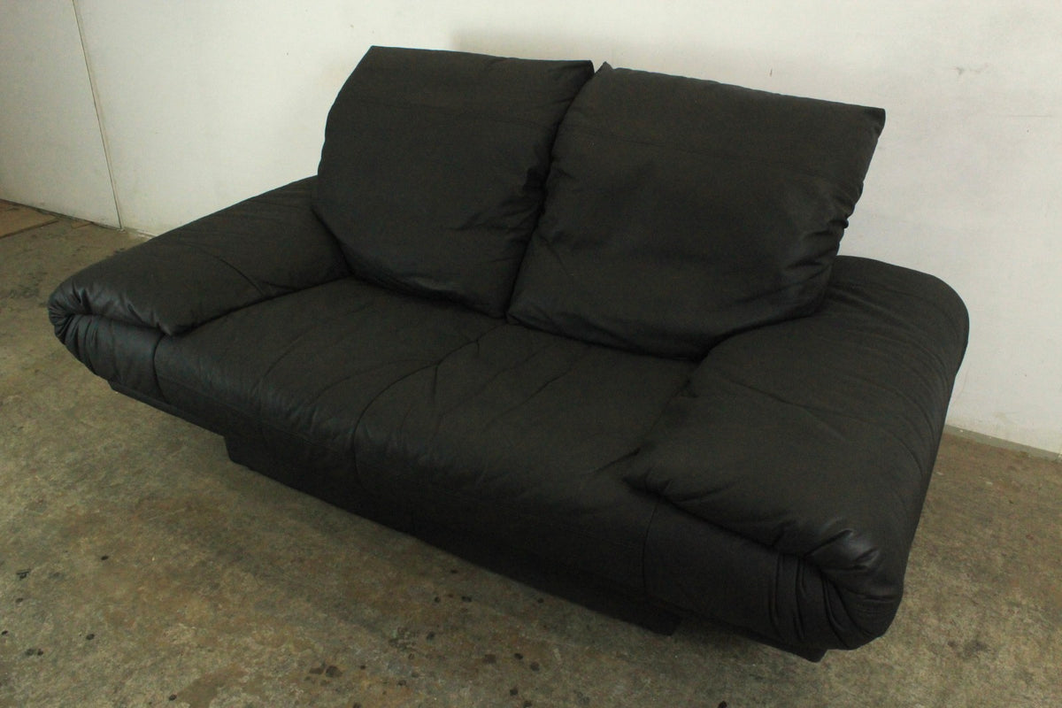 Rolf Benz AK 345 Schwarz Zweisitzer Couch Vintage Designer Sofa | Rolf Benz - Bild 5