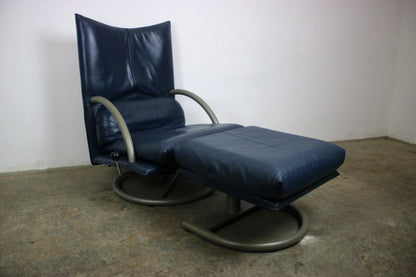 Rolf Benz BMP Torino Sessel Mit Hocker In Blau Funktion Designer | Rolf Benz - Bild 2