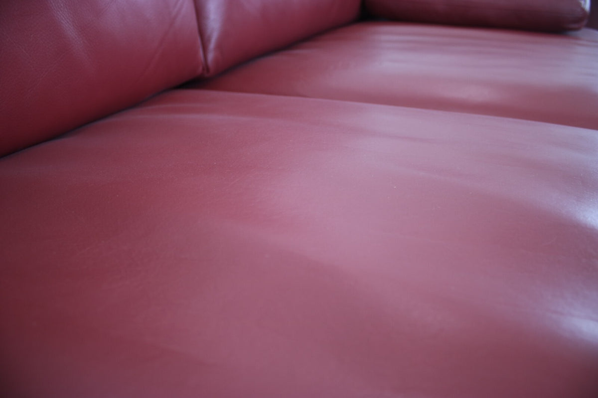 Rolf Benz EGO Designer Couch Auf Kufen Dreisitzer Leder Rot Sofa Mit Armkissen | Rolf Benz - Bild 7