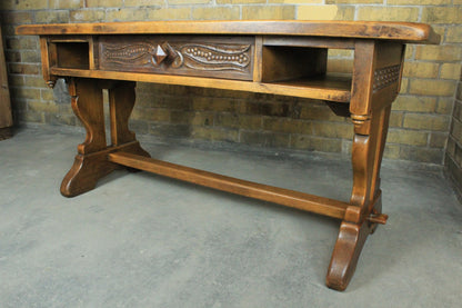 Altdeutsch / Renaissance Couchtisch Schreibtisch Massivholz Eiche mit Schublade | ALTDEUTSCH - Bild 5