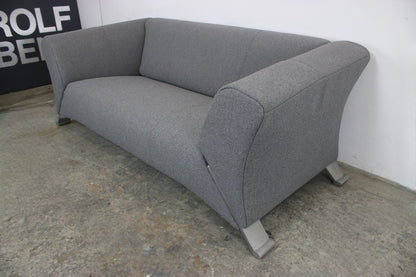 Rolf Benz 322 Club Sofa Dreisitzer Designer Couch Uni-Stoff Grau Neubezug | Rolf Benz - Bild 4