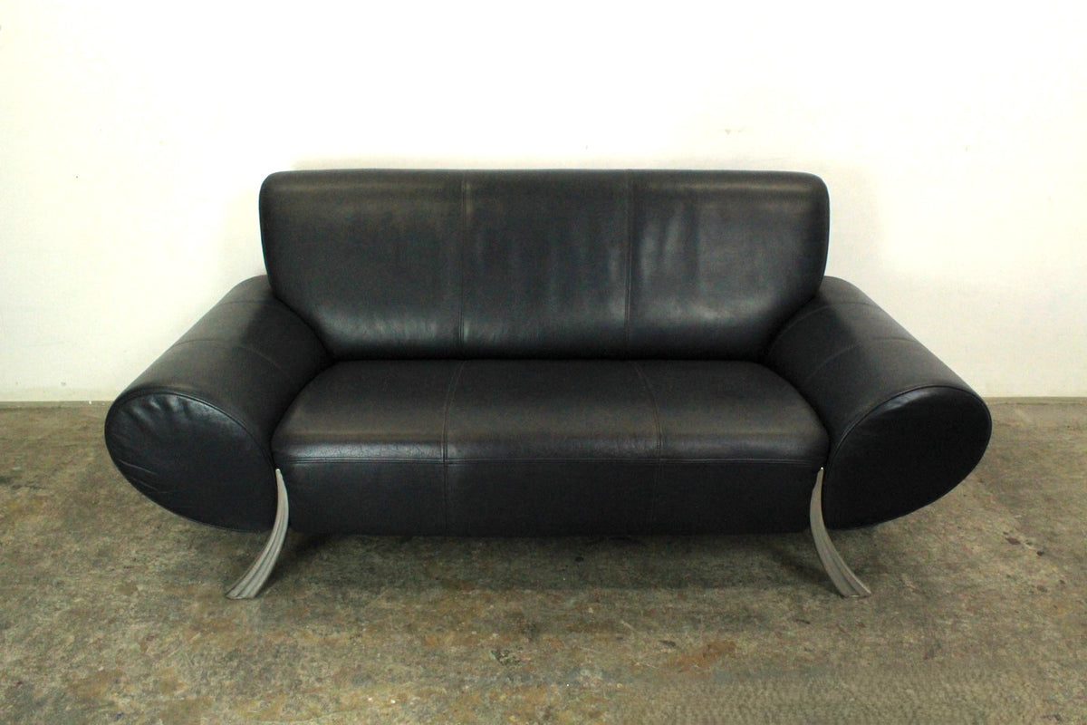 Rolf Benz 545 Designer Couch Zweisitzer Sofa Blau Echtleder | Rolf Benz - Bild 3