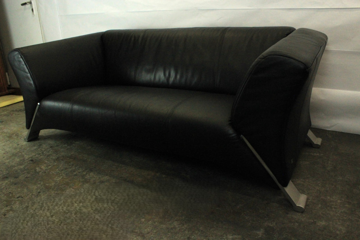 ROLF BENZ 322 | 2,5-SITZER | SCHWARZ LEDER | DESIGNER SOFA | Rolf Benz - Bild 5