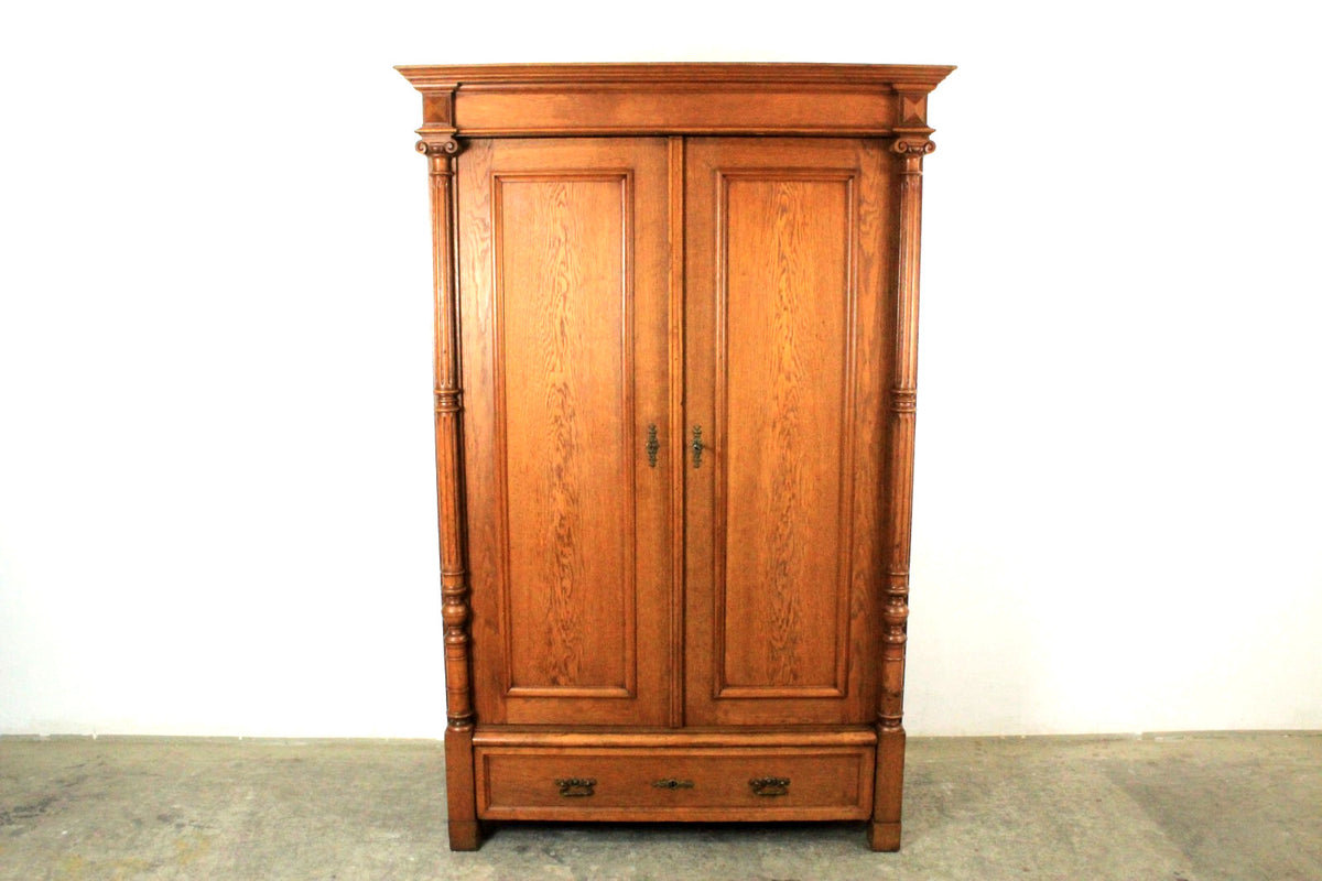 Prächtiger Gründerzeit Eiche Kleider- Dielenschrank Antik um 1880 | GRÜNDERZEIT - Bild 2